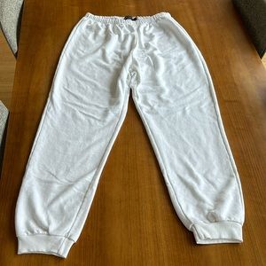 PrettyLittleThing white sweatpants women’s size 10